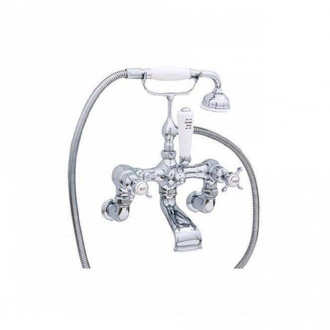 Perrin & Rowe Perrin and Rowe Bath/Shower Mixer - Wall  Mounted with Crosshead Handles  3511/1