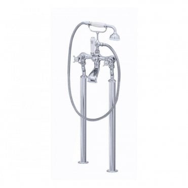 Perrin and Rowe Bath/Shower Mixer with Floor Legs & Crosshead Handles