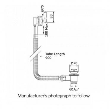 Perrin and Rowe Combined Pop-up Waste & Overflow Conc Pipes - 6715