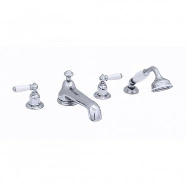 Perrin and Rowe Deck Mounted Four Hole Bath Shower Set With Lever Handles 3737