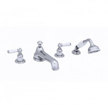 Perrin and Rowe Deck Mounted Four Hole Bath Shower Set With Lever  Handles 3737