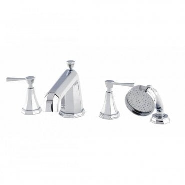 Perrin and Rowe Deco Four-Hole Bath Shower Mixer With Lever Handles & 9" Spout 3148