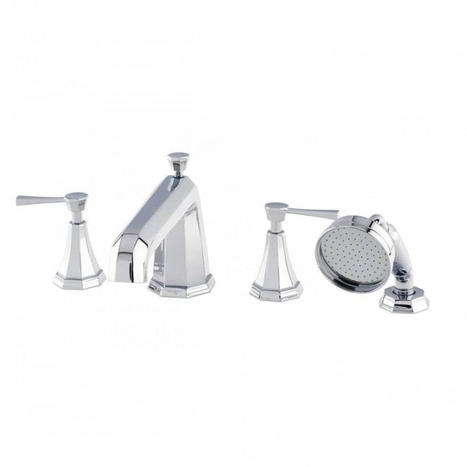 Perrin & Rowe Perrin and Rowe Deco Four-Hole Bath Shower Mixer With Lever Handles & 9