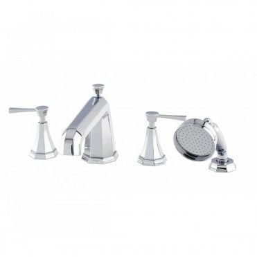 Perrin and Rowe Deco Four-Hole Bath Shower Mixer With Lever Handles & 9" Spout 3148