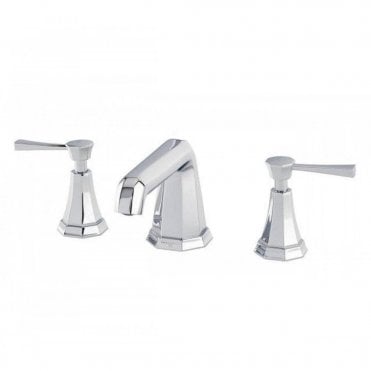 Perrin and Rowe Deco Three-Hole Deck-Mounted Bath Filler With Lever Handles & 9in. Spout 3158