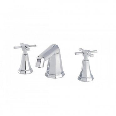 Perrin and Rowe Deco Three-Hole Deck-Mouted Bath Filler With Crosstop Handles and 9in. Spout 3159