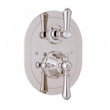 Perrin and Rowe Georgian Concealed Thermostatic Shower With Oval Face Plate & Lever Handles 5756