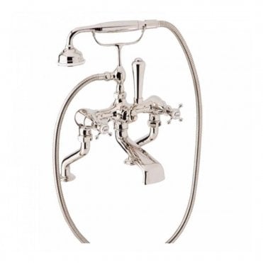 Perrin and Rowe Georgian Deck Mounted Bath Shower Mixer With Handshower & Cross Handles 3001/1