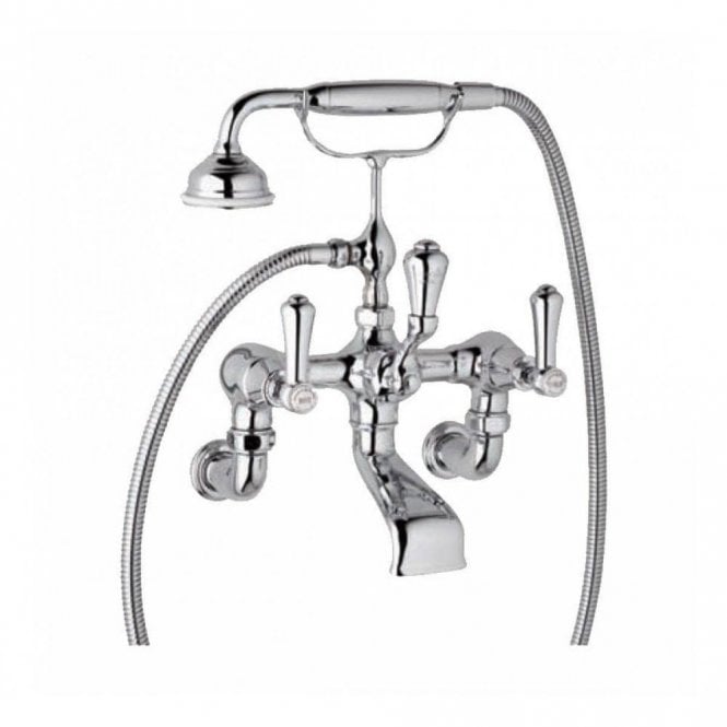 Perrin & Rowe Perrin and Rowe Georgian Wall Mounted Bath Shower Mixer With Handshower & Lever Handles 3006/1