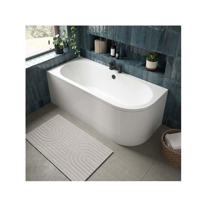 Plumb Warehouse  1660mm J-Bath Curved Front Panel - White