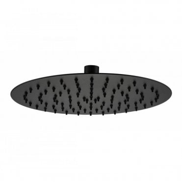 Plumb Warehouse 250mm ABS Round Shower Head - Chrome/Black-Slim Head