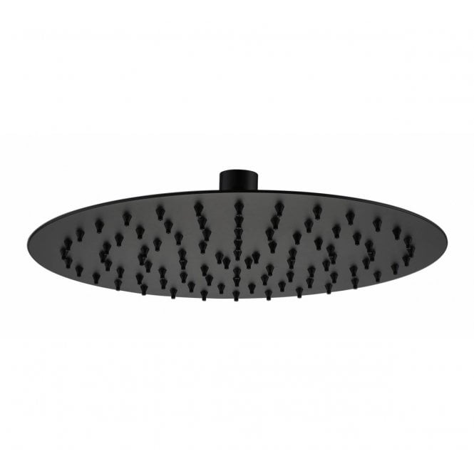 Plumb Warehouse  250mm ABS Round Shower Head - Chrome/Black-Slim Head