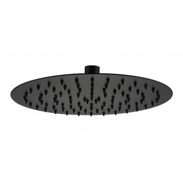 Plumb Warehouse 250mm ABS Round Shower Head - Chrome/Black-Slim Head