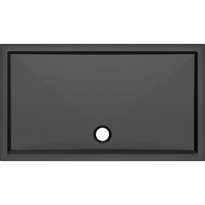 Plumb Warehouse 40mm Low Profile Rectangular Tray and Waste - Matt Black (Chhose Size)