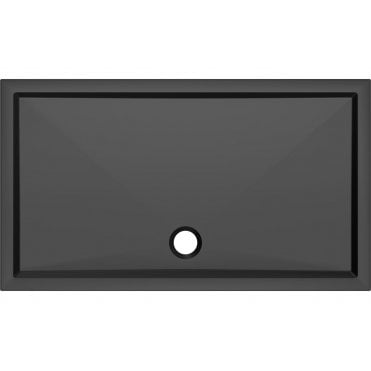 40mm Low Profile Rectangular Tray and Waste - Matt Black (Chhose Size)
