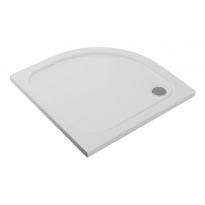 Plumb Warehouse 45mm Low Profile Quadrant Tray and Waste - White (Choose Size)