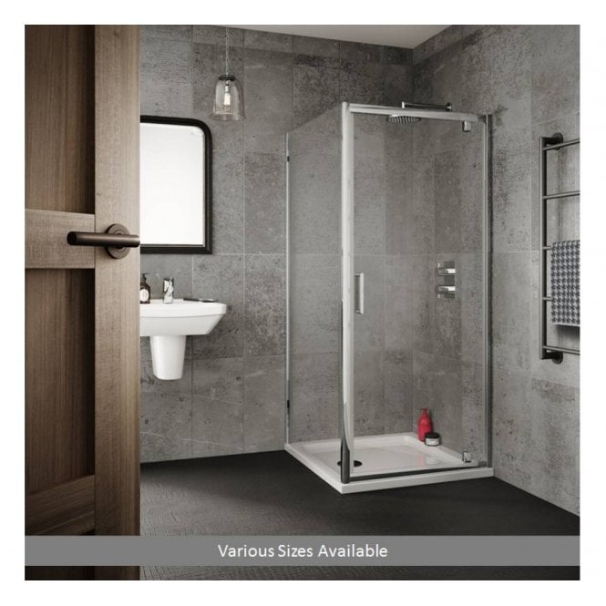 Plumb Warehouse  6mm Pivot Door Rectangular Shower Enclosure - Available In Different Sizes