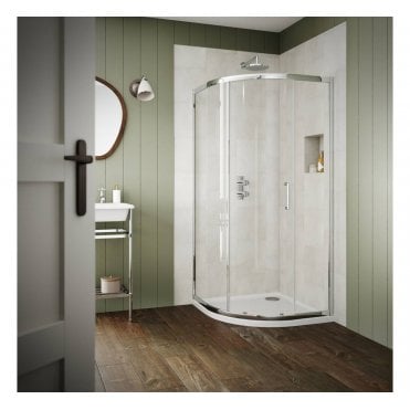Plumb Warehouse 6mm Single Door Quadrant Shower Enclosure 800mm - G6C66