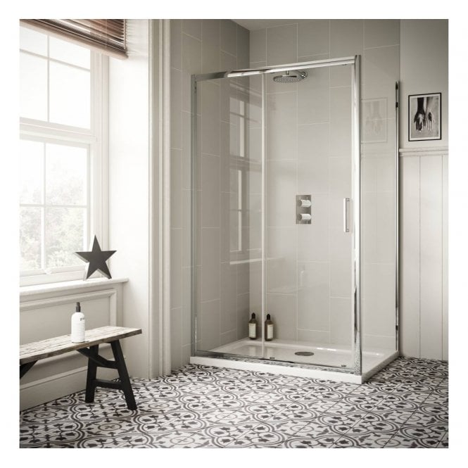 Plumb Warehouse  6mm Slider Door Square Shower Enclosure 1000 x 1000mm
