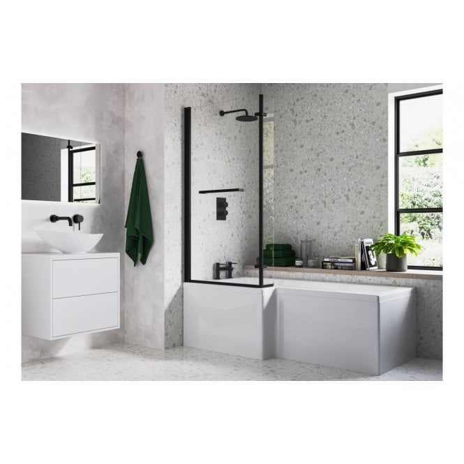 Plumb Warehouse 815x1500mm L Shape Bath Screen (6mm) Choose Finish