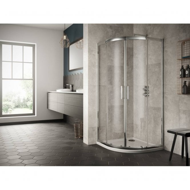 Plumb Warehouse  8mm Double Door Quadrant Shower Enclosure 800mm - G8C01