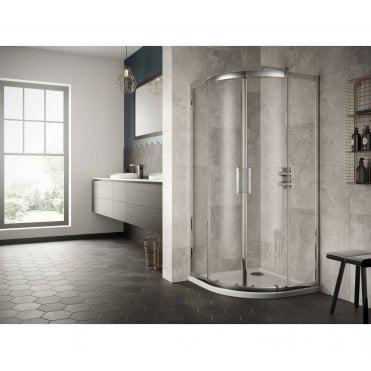 Plumb Warehouse 8mm Double Door Quadrant Shower Enclosure 800mm - G8C01