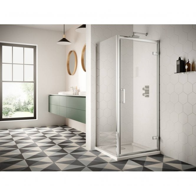 Plumb Warehouse  8mm Hinge Door Square Shower Enclosure - Available In Different Sizes