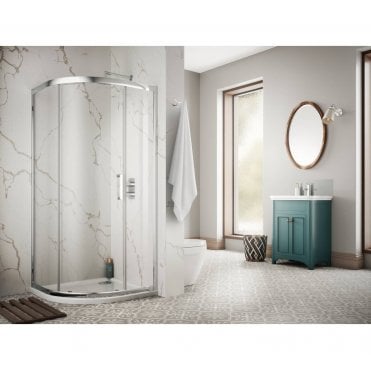 Plumb Warehouse 8mm Single Door Quadrant Shower Enclosure 800mm - G8C30 + G8C80D