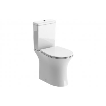 Abuzzi Rimless Close Coupled Open Back WC & Soft Close Seat