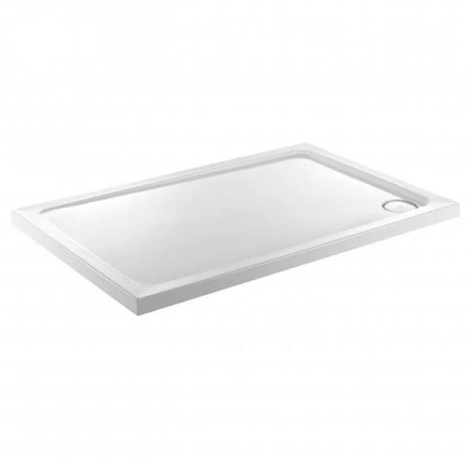 Plumb Warehouse Alpha  Anti-Slip Rectangular Shower Tray - White (Choose Size)