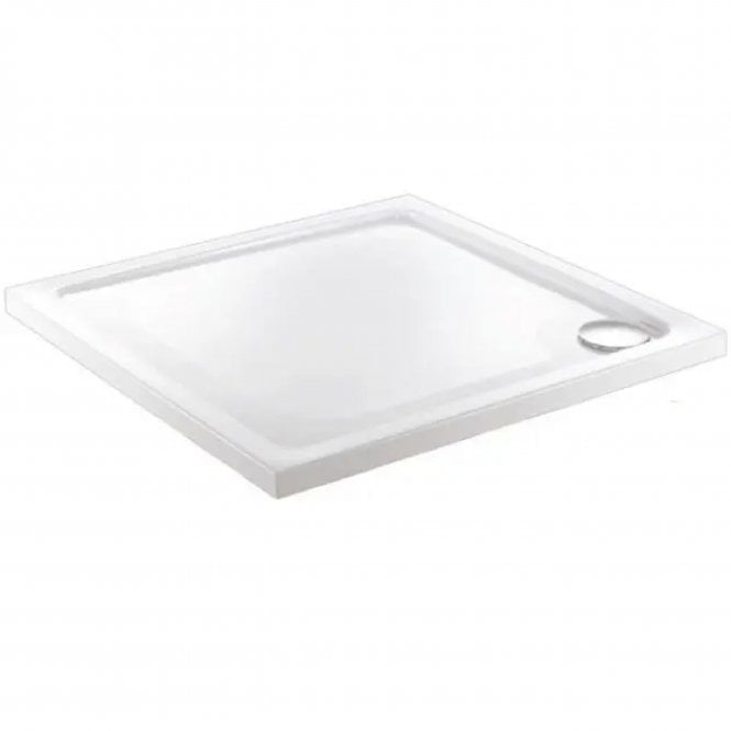 Plumb Warehouse Alpha  Anti-Slip Square Shower Tray - White (Choose Size)