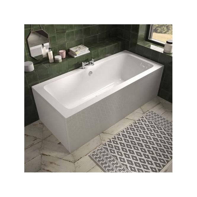 Plumb Warehouse  Aluna Rectangular Double Ended Bath - White