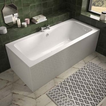 Plumb Warehouse Aluna Rectangular Double Ended Bath - White