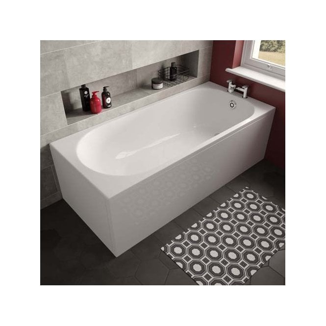 Plumb Warehouse  Arnold Single Ended Rectangular Bath - White