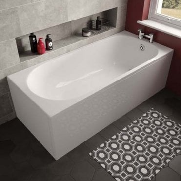 Plumb Warehouse Arnold Single Ended Rectangular Bath - White