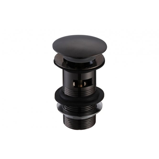 Plumb Warehouse Basin Push Button Waste (Slotted) - Matt Black