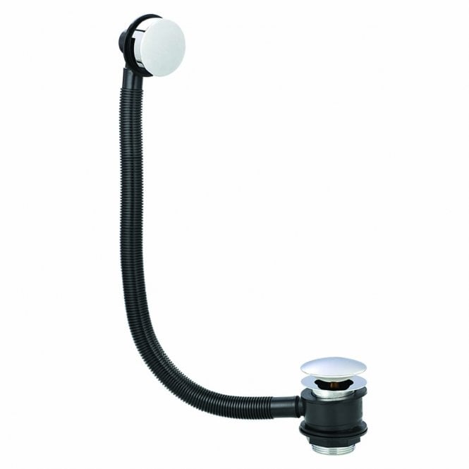 Plumb Warehouse Bath Chrome/Black Pop-Up Waste With Overflow