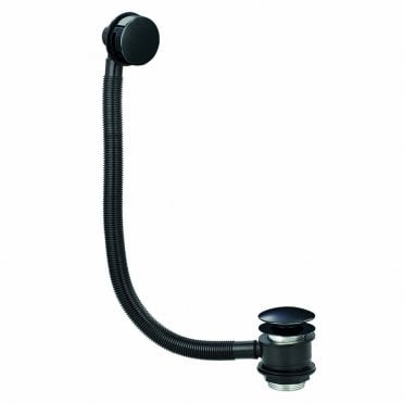 Bath Matt Black Pop-Up Waste With Overflow