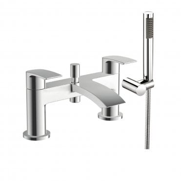 Belini Chrome Bath Shower Mixer Tap With Shower Kit And Wall Bracket