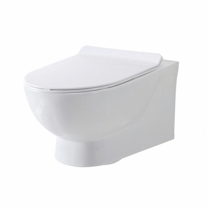 Plumb Warehouse Belini Rimless Wall hung Toilet With Slim Soft Close Seat