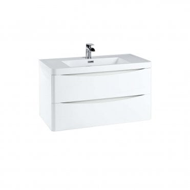 Bella Wall Hung Vanity Unit With Countertop And Basin (Select Size and Finish)