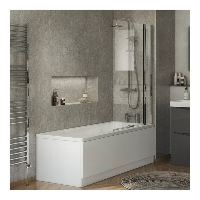 Plumb Warehouse Beta 1400mm Square Bath Screen (Choose 800mm / 1000mm width)