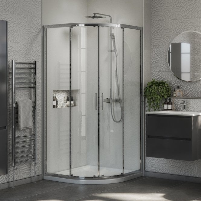 Plumb Warehouse Beta 6mm Glass 2 Door Offset Quadrant Shower Enclosure