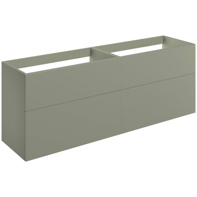 Plumb Warehouse Bielli 1180mm Wall Hung 4 Drawer Basin Unit (No Top) Matt Olive Green