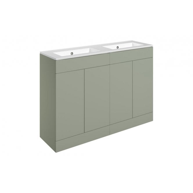 Plumb Warehouse Bielli 1210mm Floor Standing 4 Door Basin Unit and 0 Tap Holes Basin (Choose Finish)