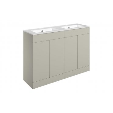 Bielli 1210mm Floor Standing 4 Door Basin Unit and 2 Tap Holes Basin (Choose Finish)