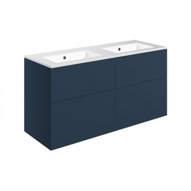 Bielli 1210mm Wall Hung 4 Drawer Basin Unit and 0 Tap Holes Basin (Choose Finish)