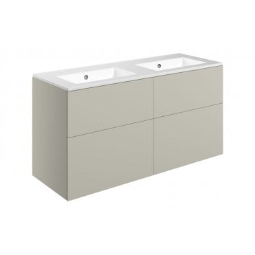 Bielli 1210mm Wall Hung 4 Drawer Basin Unit and 0 Tap Holes Basin (Choose Finish)