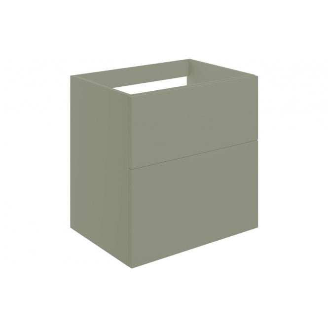 Plumb Warehouse Bielli 590mm Wall Hung 2 Drawer Basin Unit (No Top) - Matt Olive Green