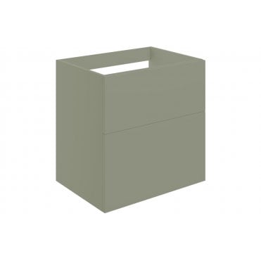 Bielli 590mm Wall Hung 2 Drawer Basin Unit (No Top) - Matt Olive Green